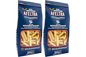 Afeltra Ziti Pasta from Italy 1.1 lb. (500g)(Pack of 2) Pasta di Gragnano - Similar to Pacchero - Rigatoni - Mini Manicotti Shells - Tortiglioni - Bronze Cut - Tube - Slow Dried