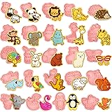 Roshtia 24 Pcs Animal Cookie Cutters with Plunger