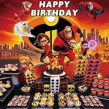 Amazon Com The Incredibles Backdrop Birthday Party Supplies