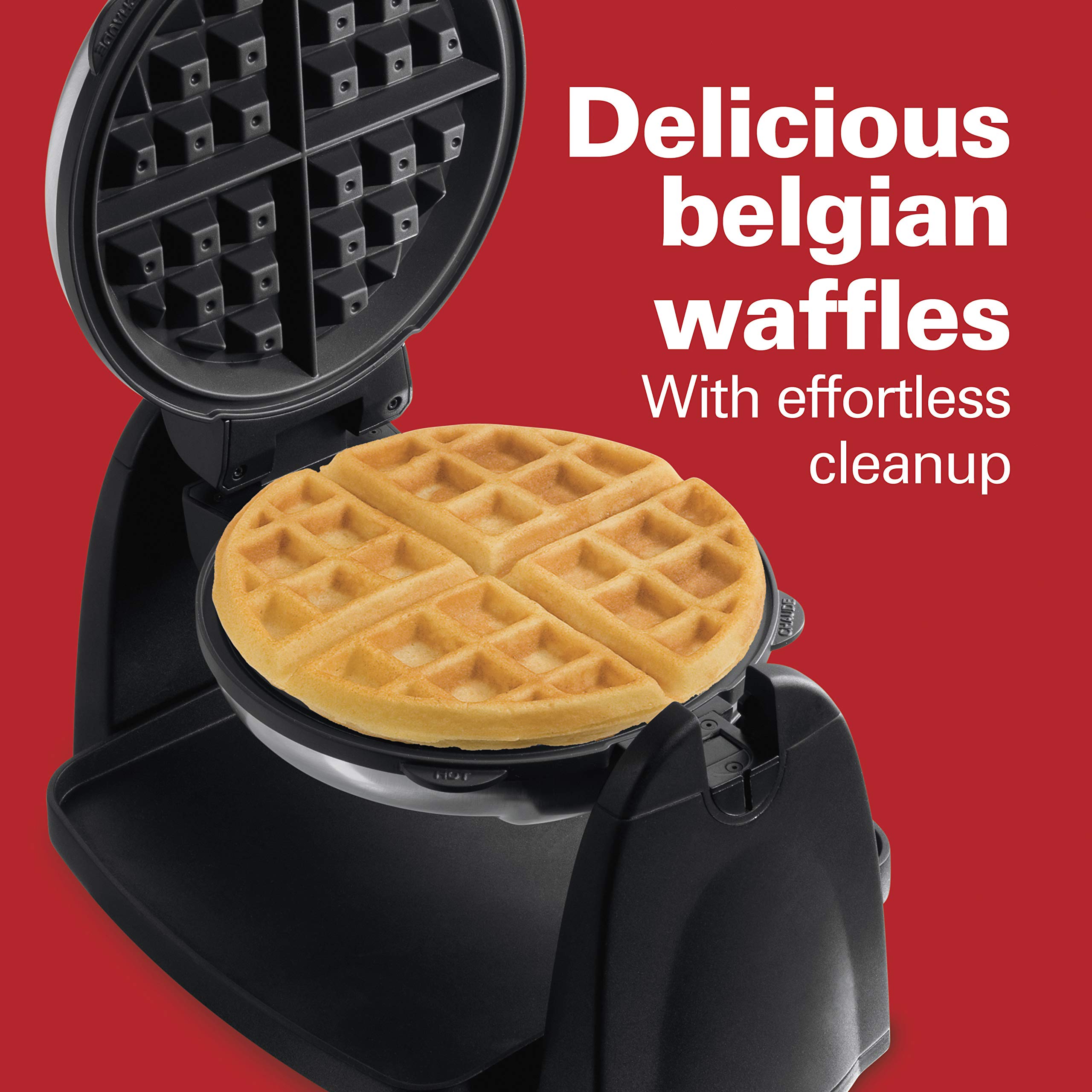 Hamilton Beach Flip Belgian Waffle Maker with NonStick Removable Plates, Browning Control, Drip