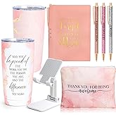 Employee Appreciation Gifts, Appreciation Gifts for Coworkers, 8 Pcs Christmas Gift for Employees Coworkers Teacher Staff Principal Nurse, Cool Thank You Gifts Baskets w/ Tumbler Notebook (Pink)