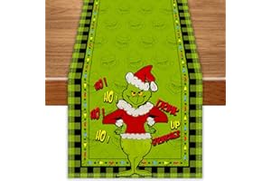 FARMNALL Christmas Table Runner 13x90 Inch Christmas Xmas Winter Holiday Decorations and Supplies for Home Kitchen Dining Room Table Decor