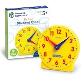 Learning Resources Big Time Student Clock, Teaching &amp; Demonstration Clock, Develops Time and Early Math Skills, Ages 5+, Clock for Learning, 12 Hour,Back to School Gifts