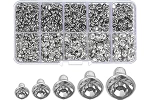 YORANYO 500 Sets Cz White Clear Crystal Rivets Rapid Rhinestone Silver Color Stud Rivets fit for DIY Leather-Craft and Garment (Mixed 01)