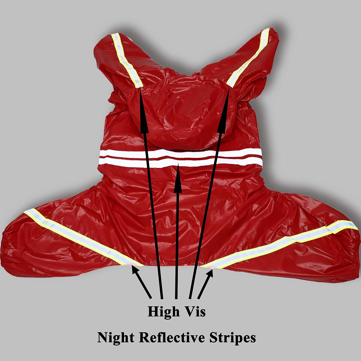 PETULANE Dog Raincoats Waterproof with Legs, Rain Jacket with Reflective Strips and Hood - Image 5