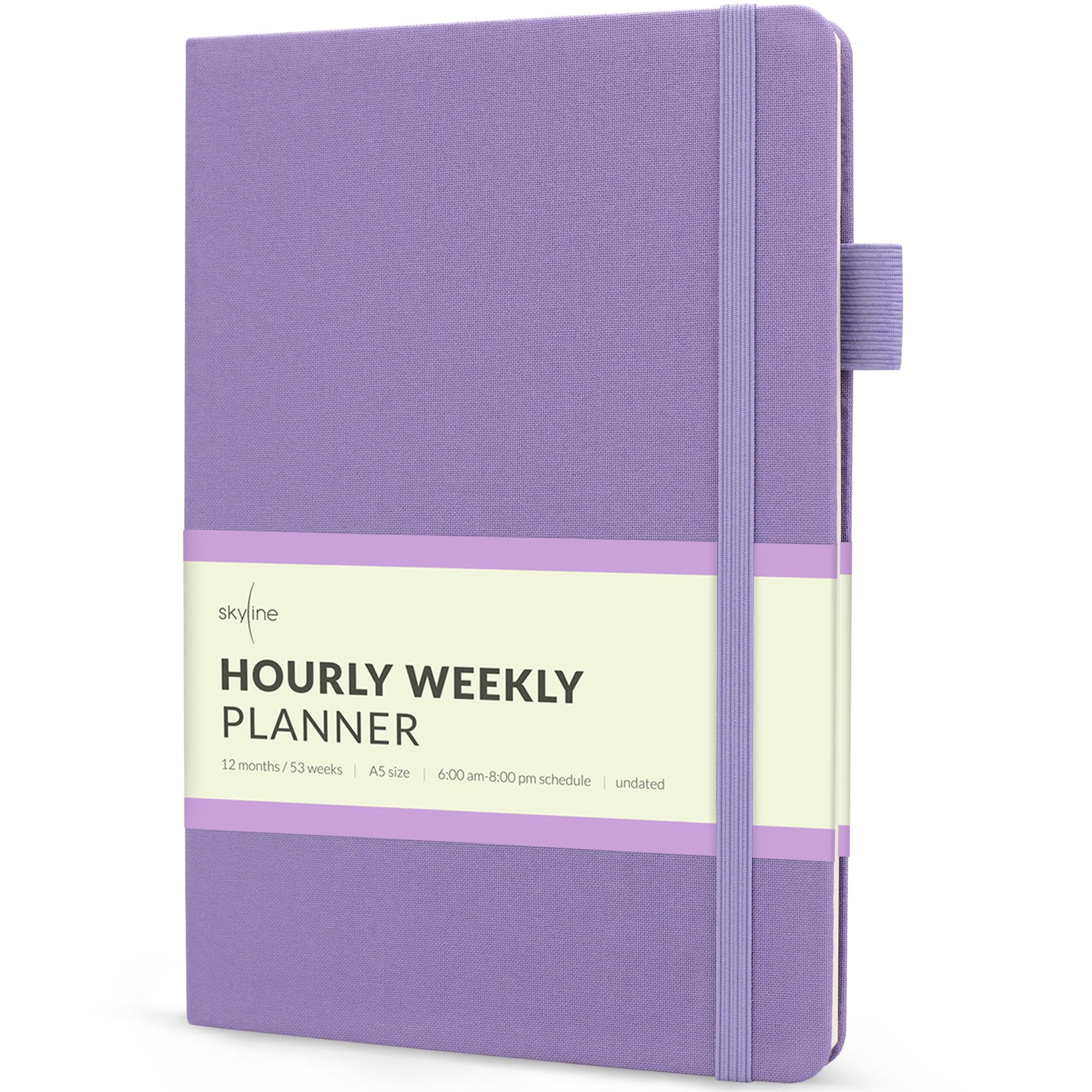 Skyline Hourly Weekly Planner – Undated Agenda & Daily Appointment Book – Time Blocking Notebook for Business Entrepreneurs, A5 (Lavender) — image 1