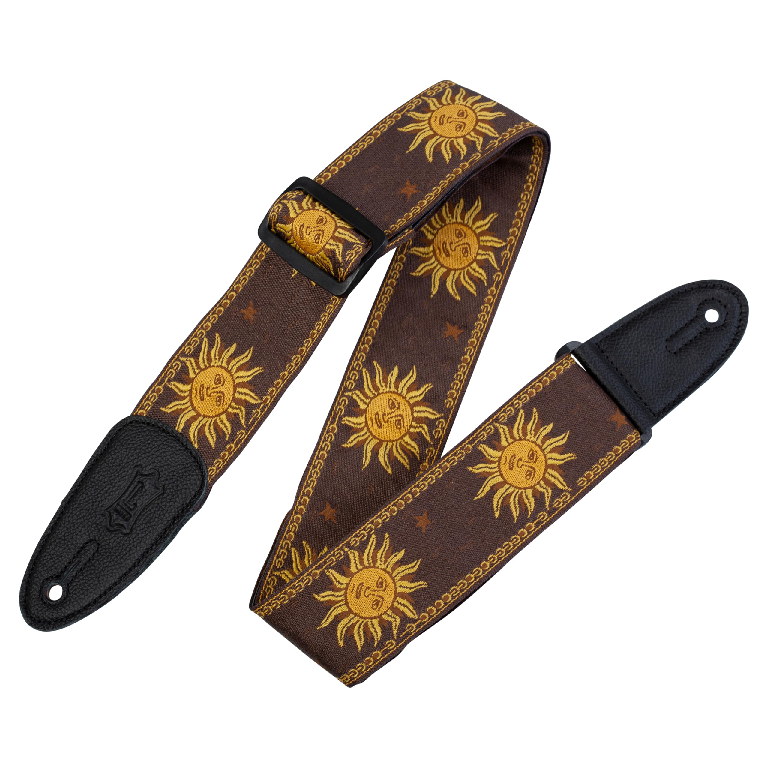 Levy's 2 inch Sun Design Jacquard Weave with Leather Back - Brown — image 1