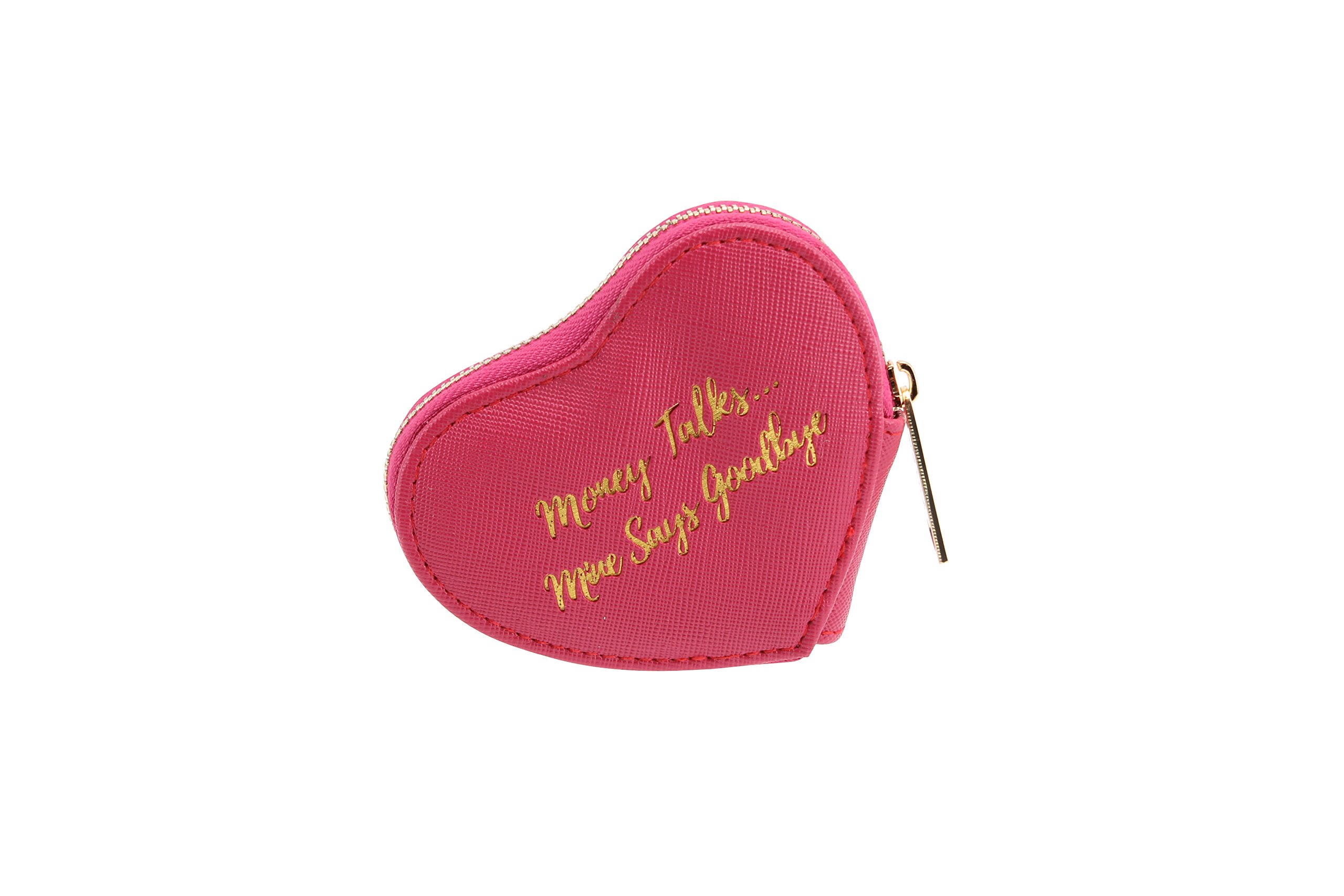 Willow and Rose 'Money Talks. Mine Says Goodbye' Ladies Berry Pink Heart Coin Purse | GB00665