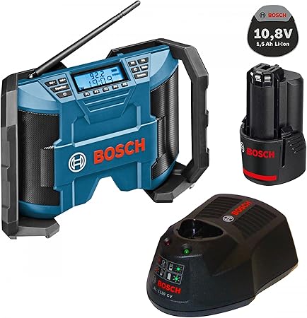 Bosch Gml 10 8v Li Radio De Chantier Sans Fil Avec Haut Parleurs 2 X 5 W Cable Aux In Et Batterie 10 8 V 1 3 Ah Avec Chargeur Al1130cv Amazon Fr Bricolage
