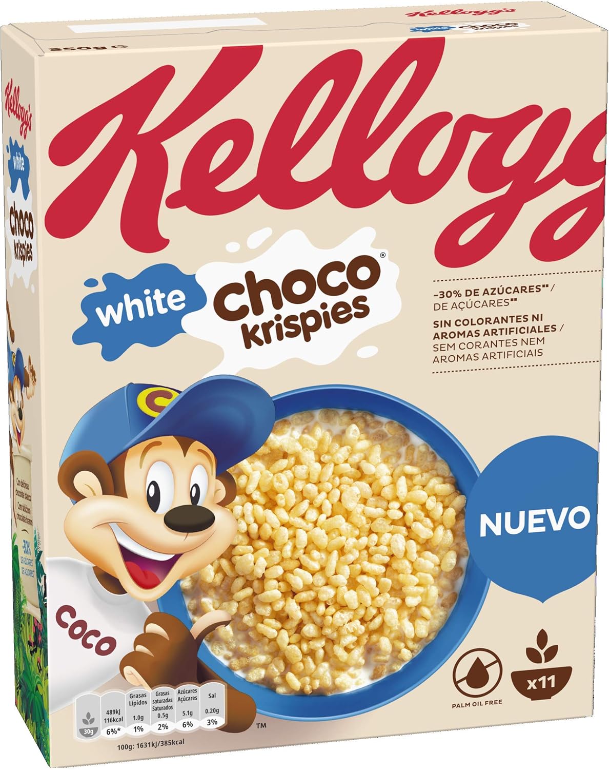 Choco Krispies White Cereales de Arroz Tostado con Chocolate ...