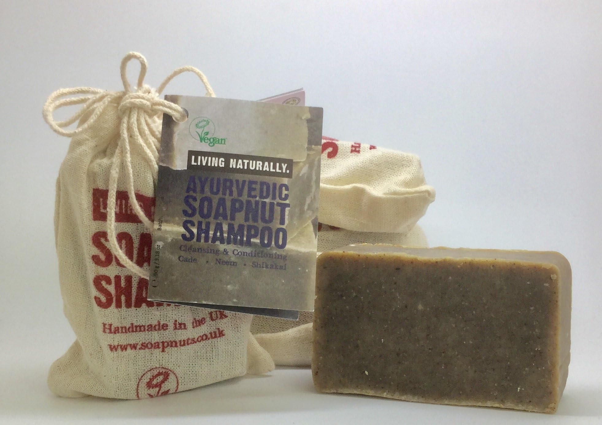 Ayurvedic Soapnut Solid Shampoo Bar 90g (5 Bars)