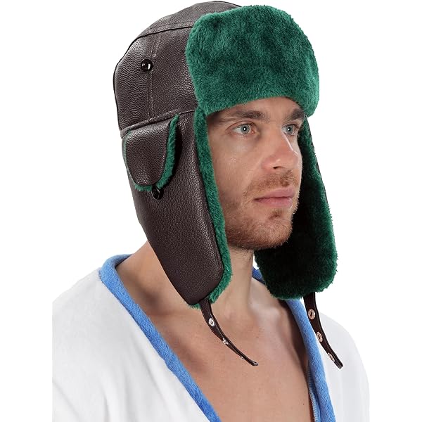 Green black beige Eskimo hats Amazon.com: Green Winter Hat for Men Eskimo Aviator Cap  main image 3