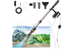 MILDHUG Fish Tank Cleaner, Aquarium Gravel Cleaner, 530GPH/32W Electric Fish Tank Cleaning Tools, Adjustable Water Flow Fish Tank Gravel Cleaner Vacuum, Aquarium Cleaner Kit for Water Chang Filter, Wash Sand