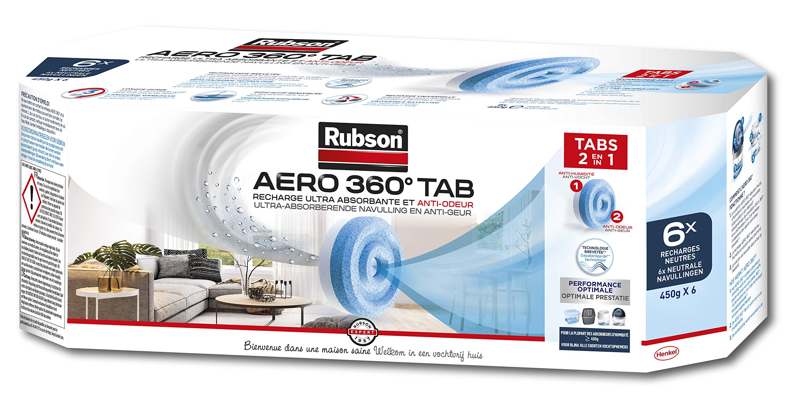 Rubson Neutral Aero 360 for Absorber Set of 6 Refill