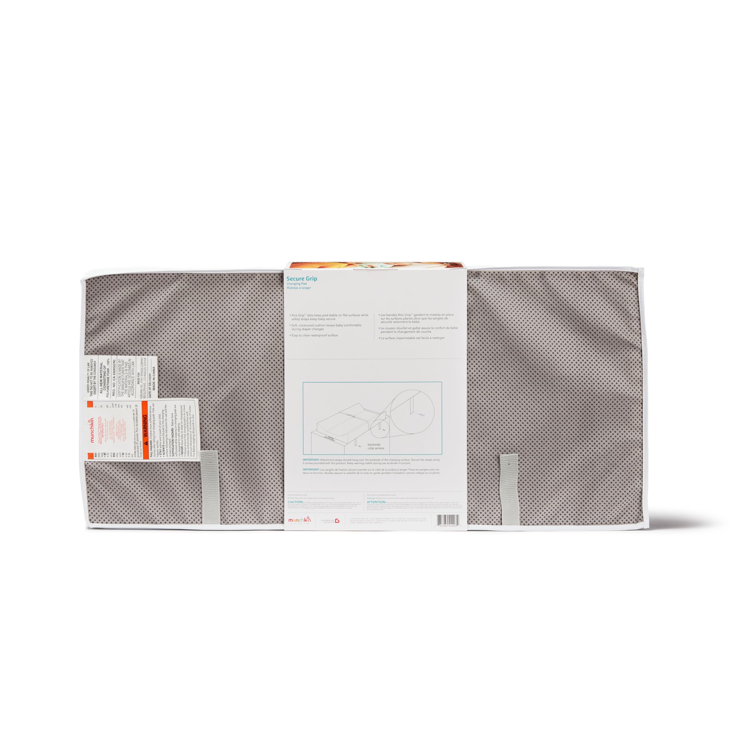 Munchkin Secure Grip Baby Diaper Changing Pad for Dresser, Waterproof and Wipeable, Contoured, Standard Size (14.75