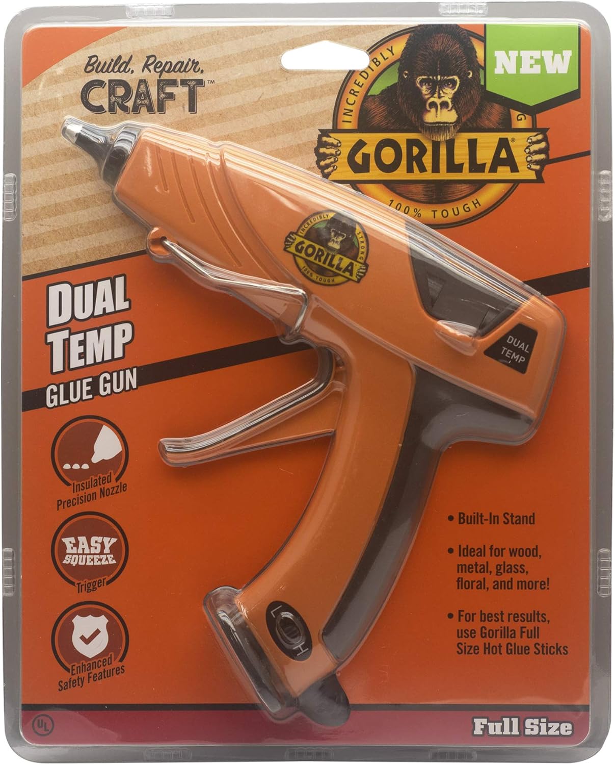 Gorilla 100426 Full-Size Hot Glue Gun, Orange: Home Improvement