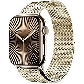 LULULOOK Milanese Mesh Loop Compatible with Apple Watch Band 49/46/45/44/42/41/40/38mm for Men Women, Stainless Steel Magnetic Buckle Strap for iWatch Ultra 3/2 Ultra Series 11 10 9 8 7 6 SE 5 4 3