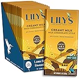 Creamy Milk Chocolate Bar by Lily's | Stevia Sweetened, No Added Sugar, Low-Carb, Keto Friendly | 40% Cocoa | Fair Trade, Glu