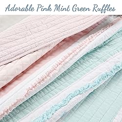 Cozy Line Home Fashions Light Pink Blue Ruffles