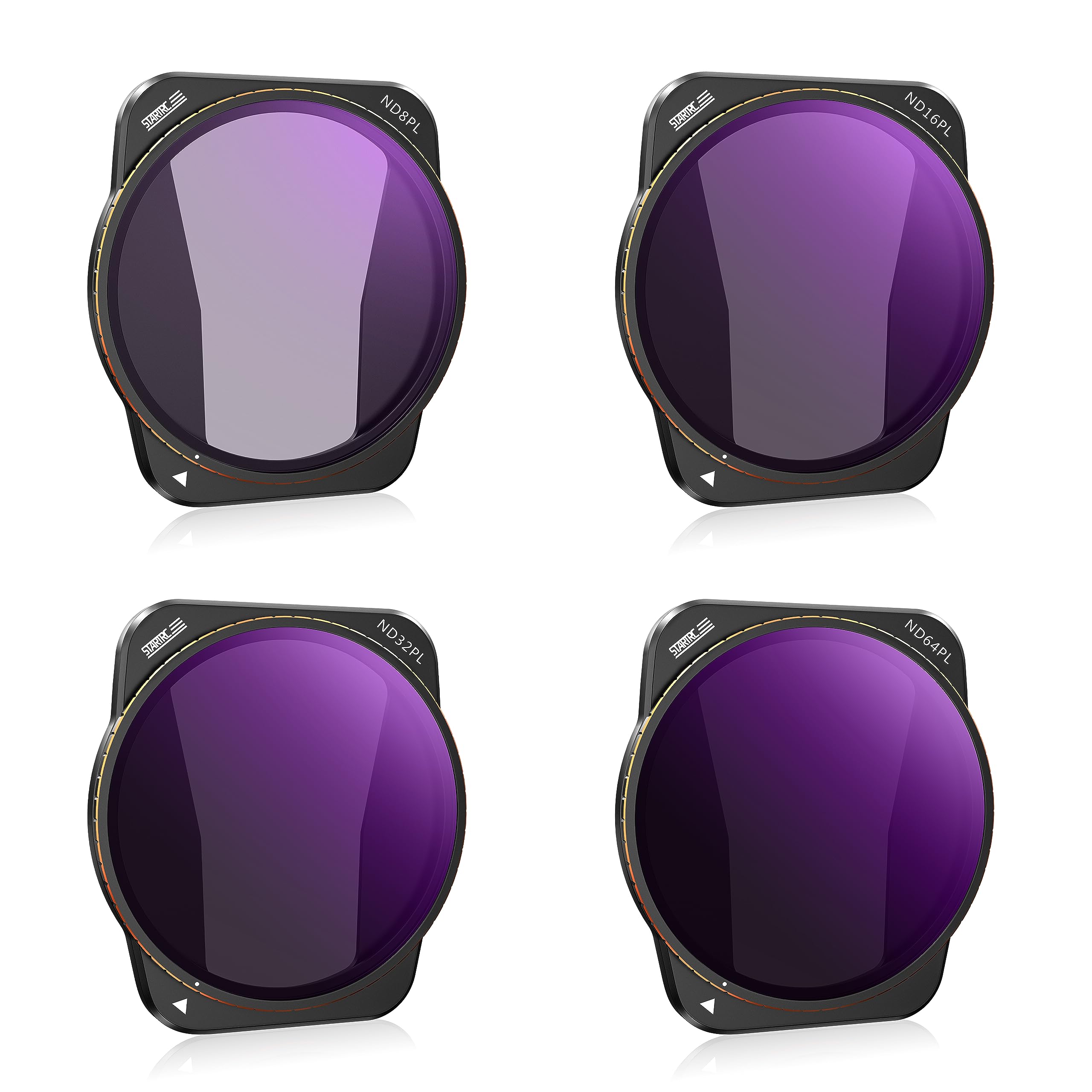 STARTRC 4-Pack ND/PL Filter Set for DJI Air 3 Accessories, Multi-Coated HD Glass, No Colour Cast and Glare Remove, ND8/PL ND16/PL ND32/PL ND64/PL Filter Aluminium Version