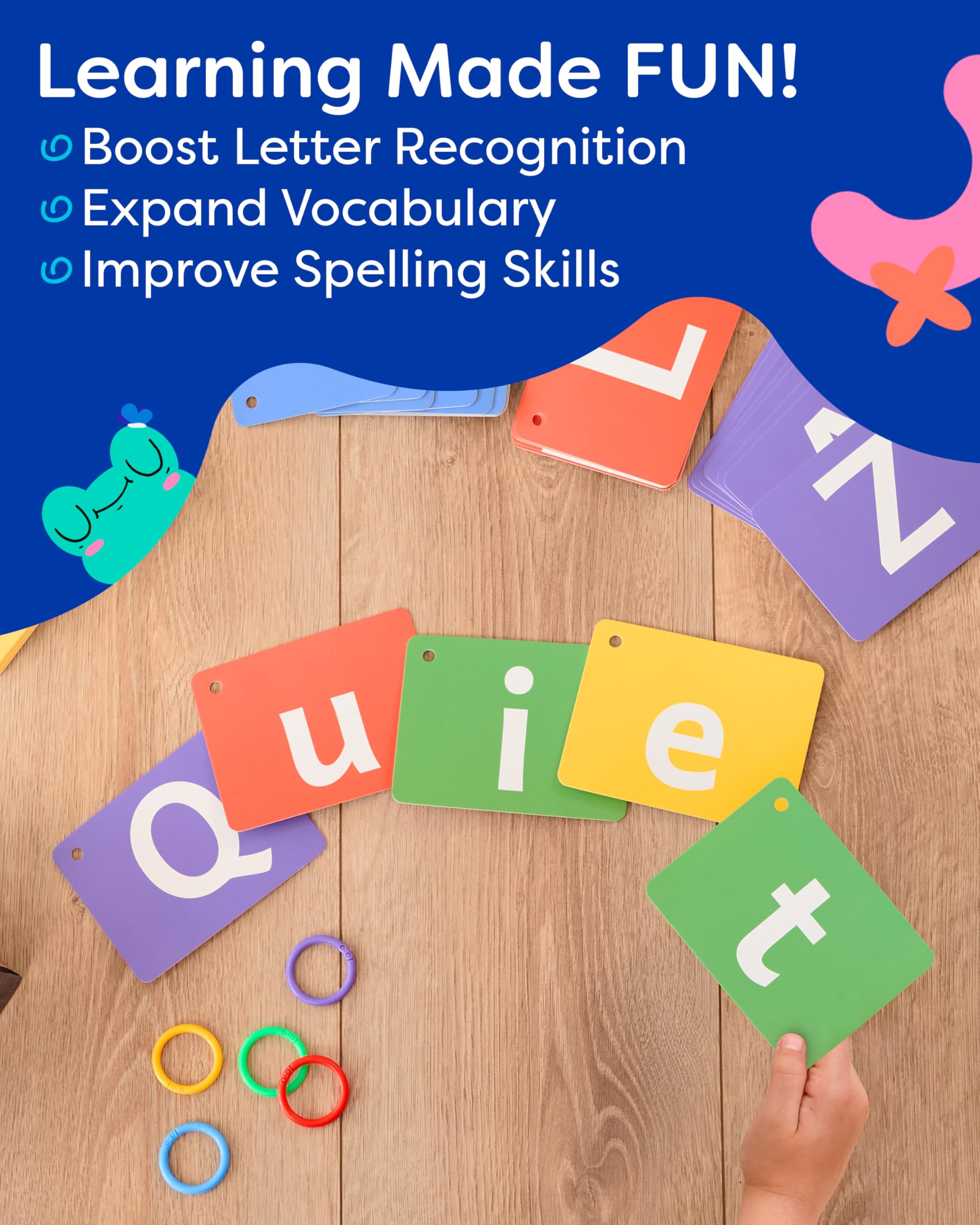 THE BAMBINO TREE Alphabet Flash Cards - Thick ABC Flash Cards for Kids Ages 3-6 - Lowercase & Uppercase Letter Recognition Learning Game