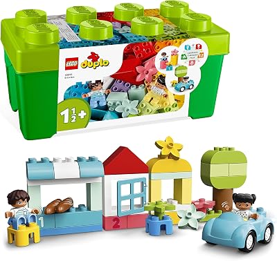 LEGO DUPLO Brick Box 65 Pieces Car Figures 18+ Months Storage