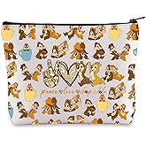 WZMPA Chip Squirrel Cosmetic Bag Dale Lover Gifts Peace Love C&D Makeup Zipper Pouch Bag Squirrel Merchandise (Love C&D 2-Full)