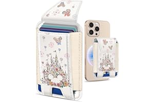 Shorogyt Compatible with Magsafe Wallet for Women - Phone Wallets for Magnetic Card Holder Mag Rfid Castle for iPhone 17/16/15/14/13/12 Series Cute with Elastic and Flap Cover, Fit 7 Cards