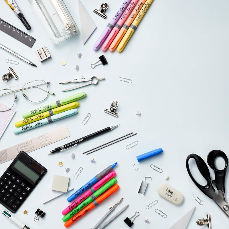 Evidenziatori Highlighter Grip, perfetti per l'aula o l'ufficio, colori assortiti, confezione da 24
