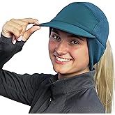 TrailHeads Ponytail Hat for Women – Fleece Winter Running Cap Soft Foam Brim, Ripstop Front & Drop-Down Ear Warmers