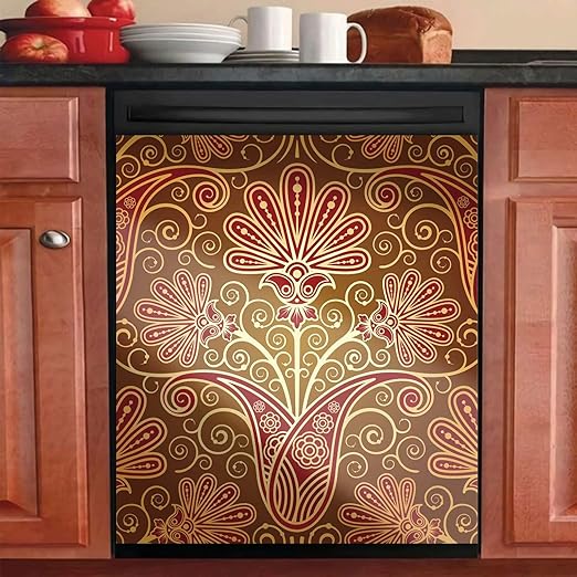 Ethnic Style Kitchen Decorative for Dishwasher Door,Refrigerator
