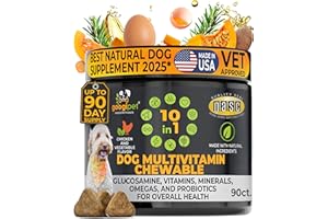 GOOGIPET NATURAL PET PRODUCTS Googipet Premium 10 in 1 Dog Vitamins Multivitamin Chewable with Probiotics for Gut Health, Dog Vitamins and Supplements w/Vitamin C & Glucosamine for Joint Support (Chicken & Vegetable Flavor)