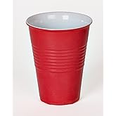 Set of 4 Reusable Melamine Red "Plastic" Party Cups