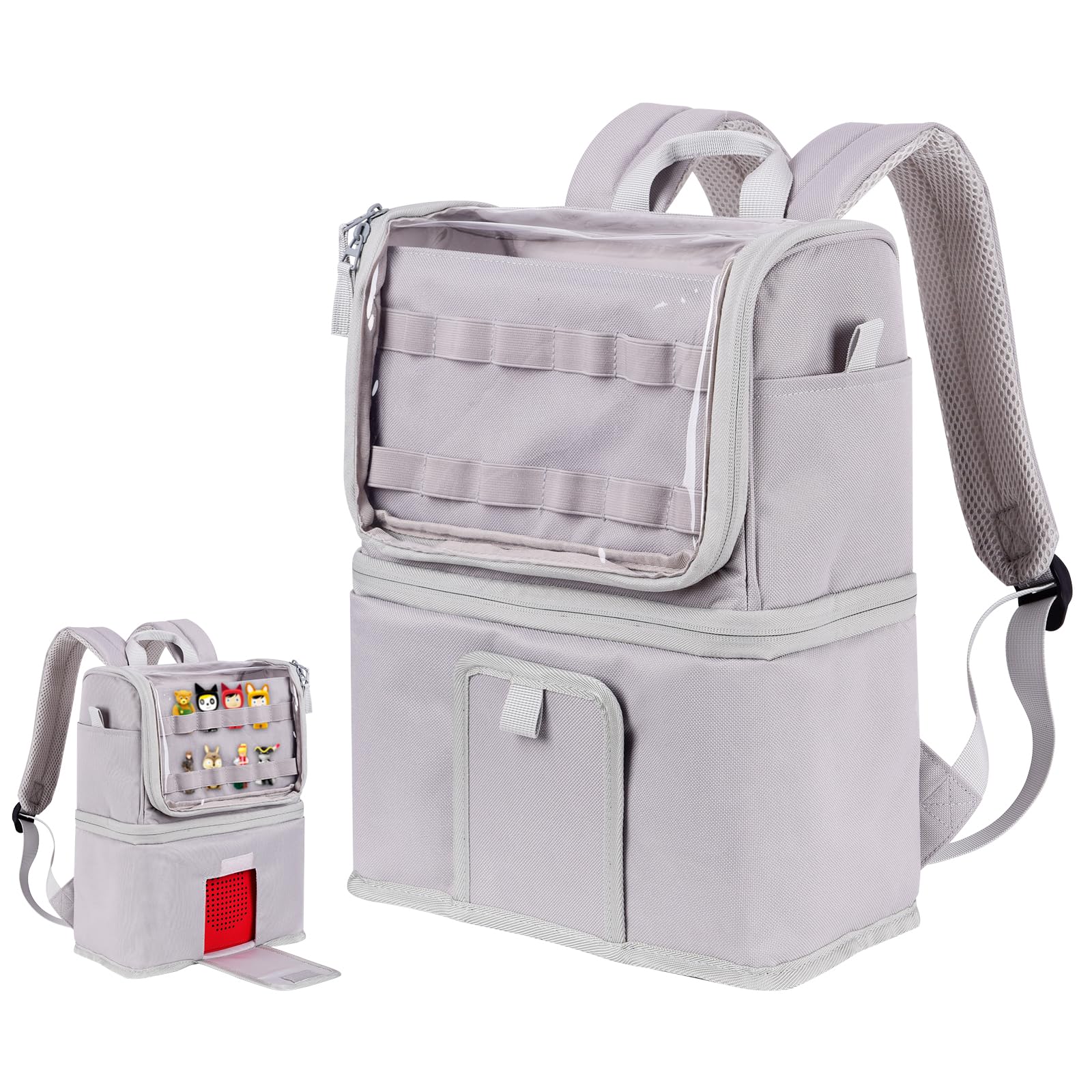 Photo 1 of Storage Backpack for Toniebox, Carrying Case Bag for Tonie Figures, Charging Station & Headphone (Grey)