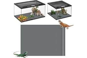 Hoplaep Bearded Dragon Tank Accessories, 17.5X120 Inches Bearded Dragon mat Flooring Reptile Carpet Substrate for Lizard, Iguana, Snake, Tortoise, Non-Adhesive Reptile Habitat Bedding, Grey