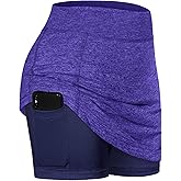 BLEVONH Womens Summer Tennis Skirts with Shorts Underneath, Pickleball, Athletic, Workout and Golf Skorts with Pockets