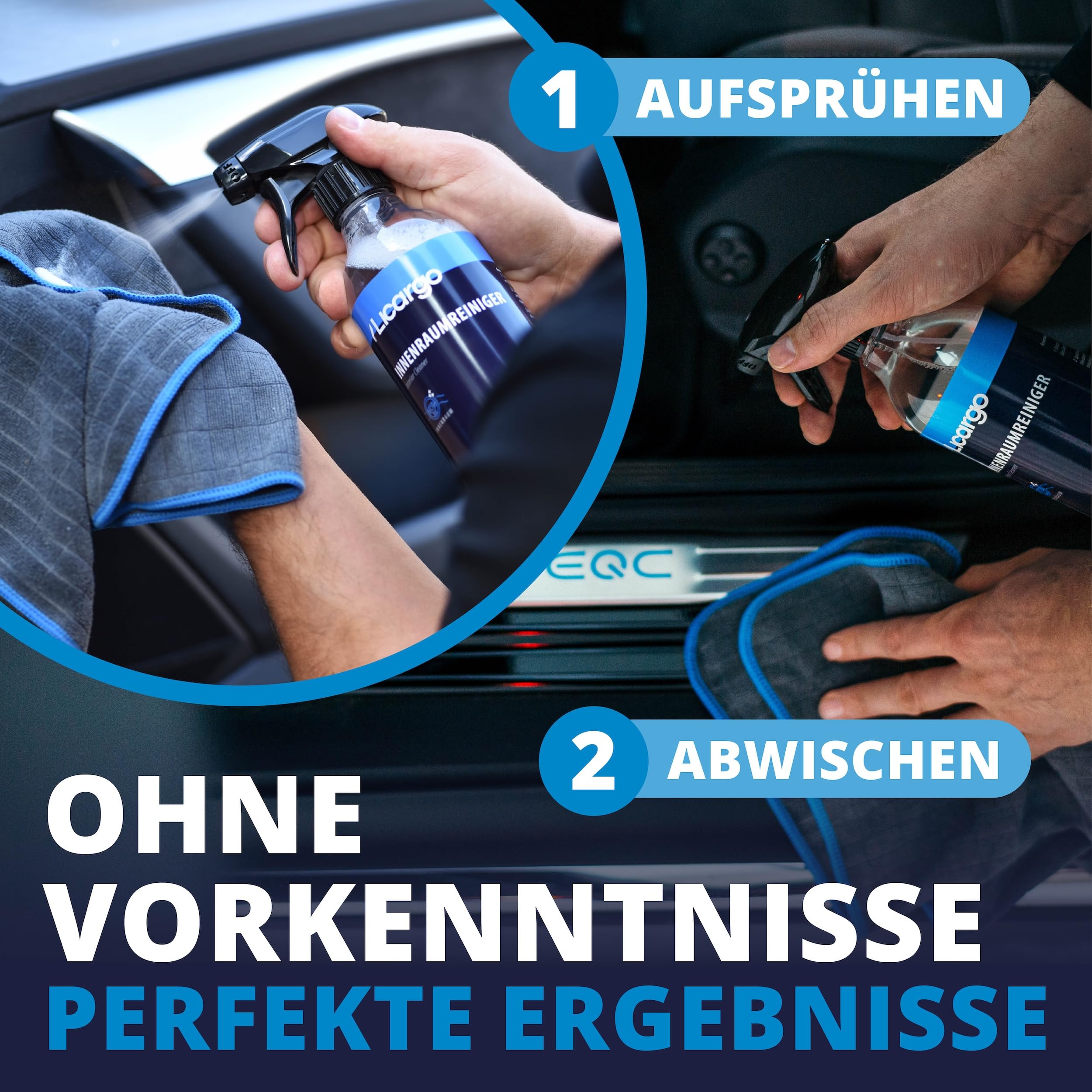 LICARGO Innenraumreiniger Auto 500 ml - Neuwagen-Frische in Minuten - Kraftvoll & schonend - Cockpitpflege Auto für Kunststoff, Leder & Armaturen - Polsterreiniger & Cockpitspray für den Innenraum 6