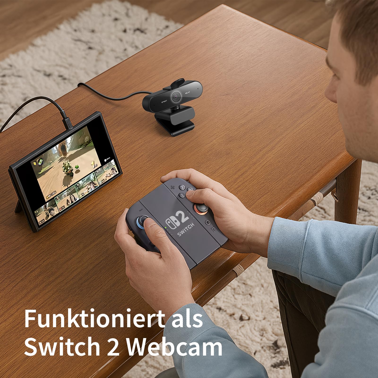 EMEET Webcam NOVA 4K, 4K Webcam mit 2 Mikrofon mit Rauschunterdrückung, Ultra HD Webcam mit 73° Weitwinkel und Objektivabdeckung, PDAF Autofokus, Web Cam für Mac, Laptop, Zoom, Teams 8