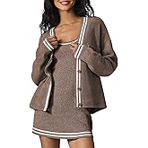 TQD Cardigan Sweaters for Women Lightweight Open Front Button Up Knit Cardigans Tops Striped Trim Sweater Jackets 2026 Trendy