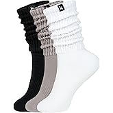 Kamo Fitness Cozy 3-Pair Pack - Scrunch Long Crew Socks for Women, Soft & Breathable Boot and Slouch Socks, Size 5-9