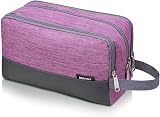 WANDF Toiletry Bag Water-Resistant Nylon Travel Dopp Kit A-Light Purple