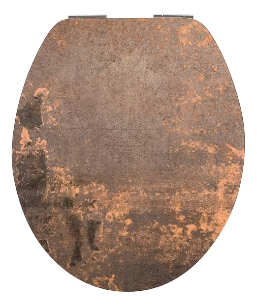 WC-Sitz High-Gloss Dekor Rostrot mit Soft-Schließ-Komfort und Fast Fix