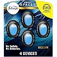 Febreze Small Spaces Air Freshener, Odor-Fighting, Plug In Alternative, Air Fresheners for Home and Bathroom and Kitchen, Ocean Scent, 4 Count (Pack of 1)