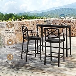 Cozyman Outdoor Bar Height Table and Chairs Set, 3