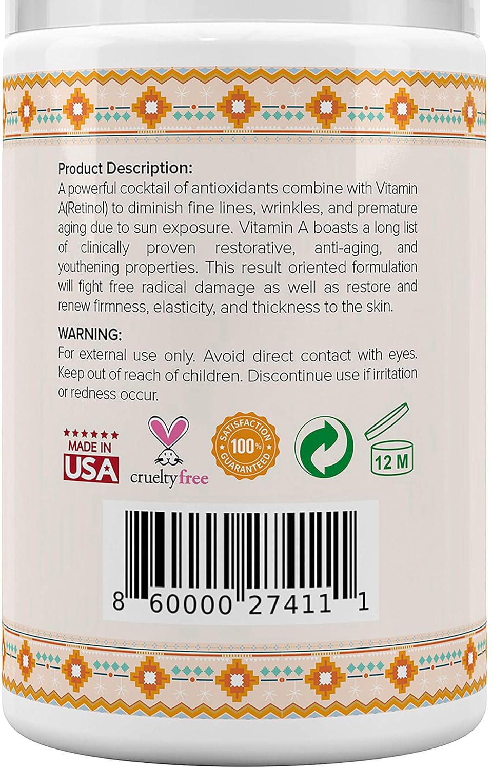 Retinol Moisturizer Cream 2.5% for Face & Eye Area with Vitamin E & Hyaluronic Acid for Anti Aging, Wrinkles & Acne - Best Night & Day Facial Cream by Simplified Skin 1.7 oz: Beauty