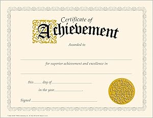 TREND enterprises, Inc. Certificate of Achievement Classic Certificates, 30 ct