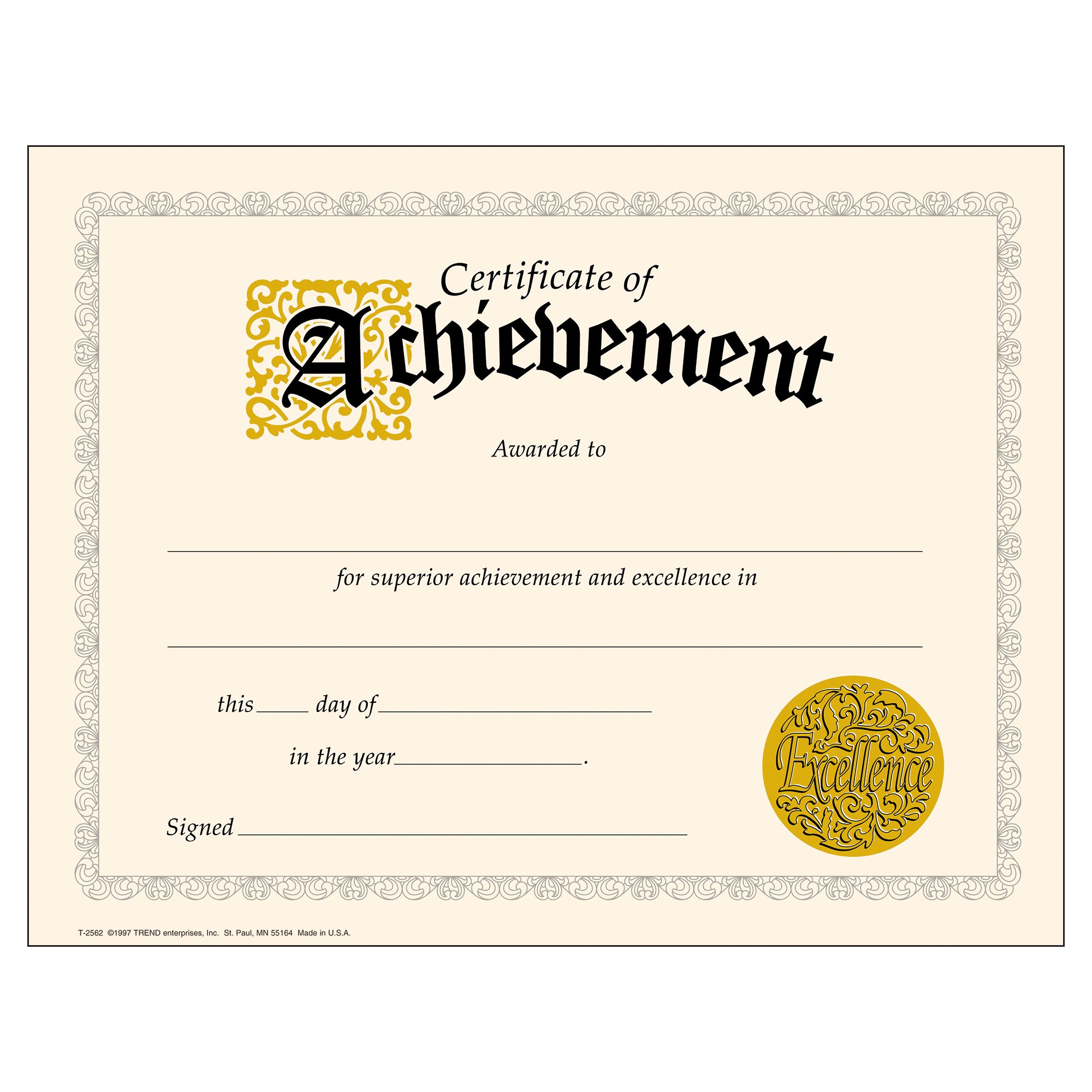 Photo 1 of Trend Certificate of Achievement Classic Certificates, 8-1/2" x 11", 30 Count