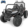ELEMARA 2 Seater Ride On Car for Kids Gift,12V 10AH Electric Off-Road Truck,4MPH Large Car,Side by Side Vehicle Max 140lbs with Remote Control,LED Light,Bluetooth,3 Speeds,2 Spring Suspension,Black