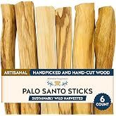 Palo Santo, 6 Holy Wood Incense Sticks for Smudging - Sustainable &amp; Ethical | For meditation, yoga, spiritual rituals, cleansing, altars, home fragrance - From naturally fallen &amp; aged Bursera graveolens