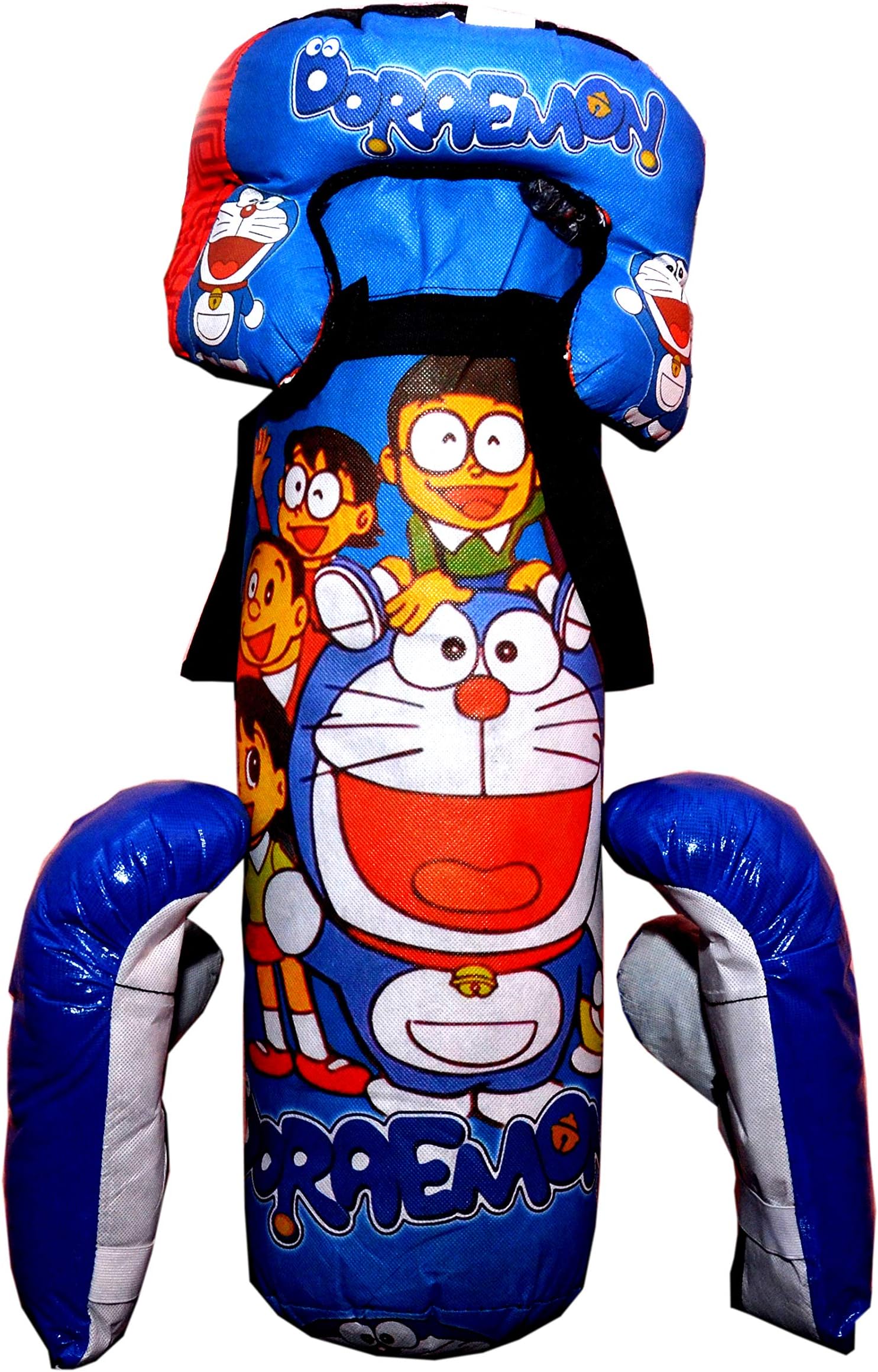TOYMANIA Boxing KIT Set for Kids. | with Gloves and Head Guard. | DOREMON Design and Very Big Size. (Blue Color)